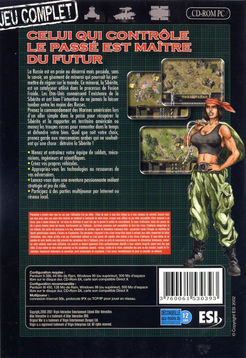 Original War back cover FR